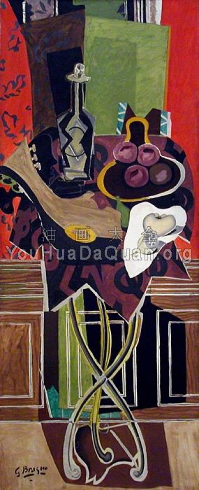 The Red Pedestal Table - 乔治·勃拉克